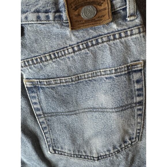 Vintage 90s Tommy Hilfiger Blue Jeans Mens Baggy 36 x 30 Flag Logo Spellout - Picture 5 of 8